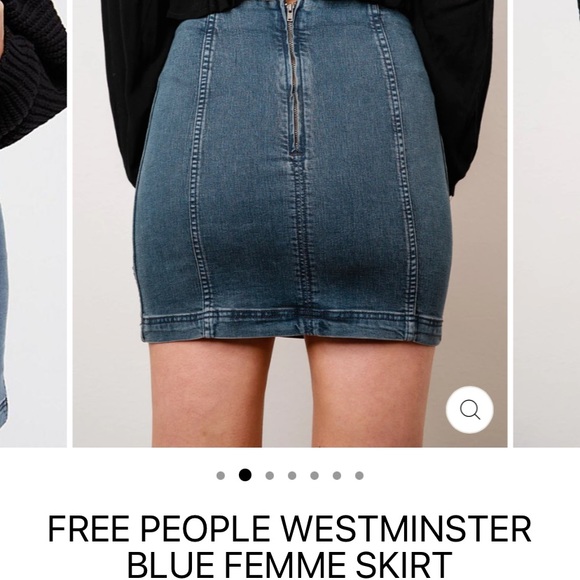 NWT FREE PEOPLE WESTMINSTER BLUE FEMME SKIRT - Picture 3 of 14